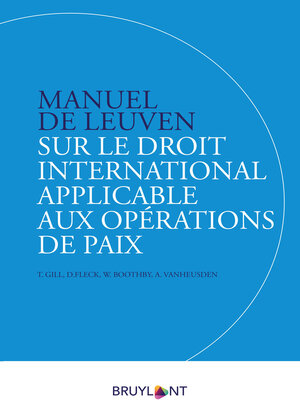 cover image of Manuel de Leuven sur le droit international applicable aux opérations de paix